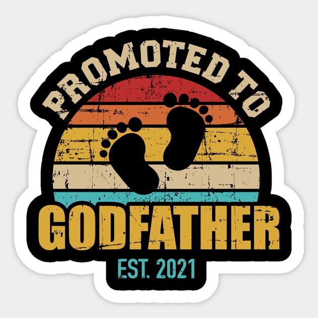 Promoted to godfather 2021 vintage Sticker by Designzz